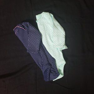 Bundle (2) Long Sleeve Onesies By Carter's Simple Joys  Size 0-3 months